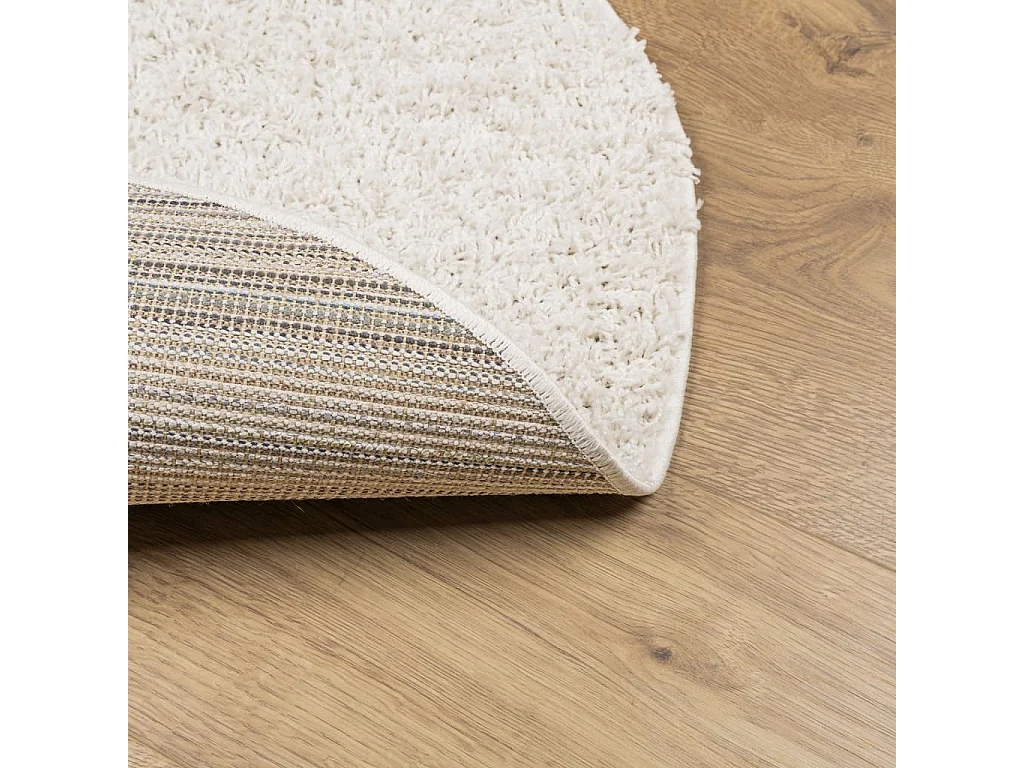 Alfombra de pelo largo moderna crema Ø 240 cm