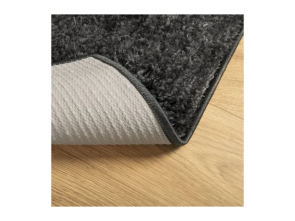 Tapis à poils longs aspect brillant anthracite 160x230 cm