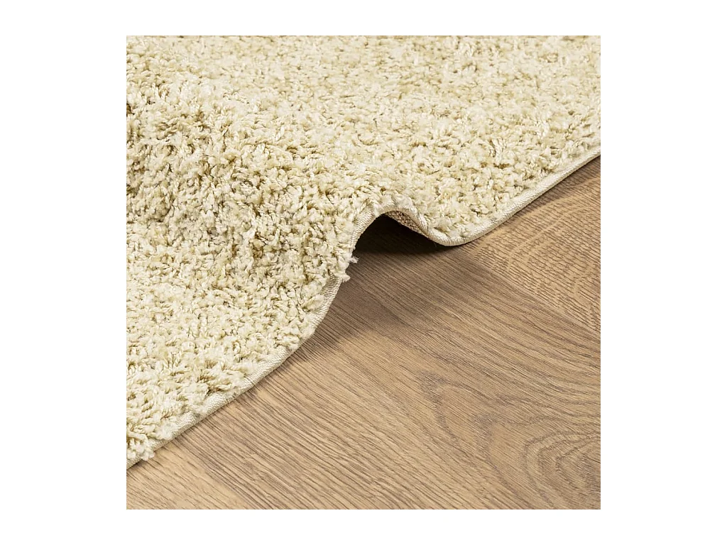 Tapis shaggy à poils longs moderne doré 140x200 cm