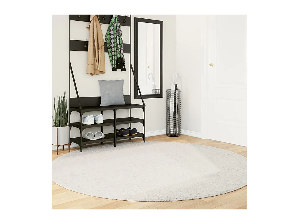 Tapis à poils courts crème ø 200 cm