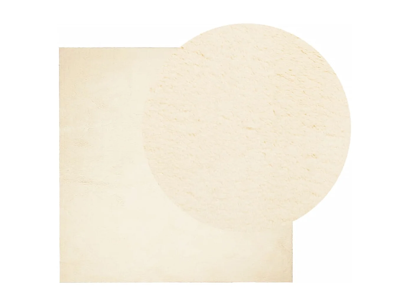 Tapis à poils courts doux et lavable crème 200x200 cm