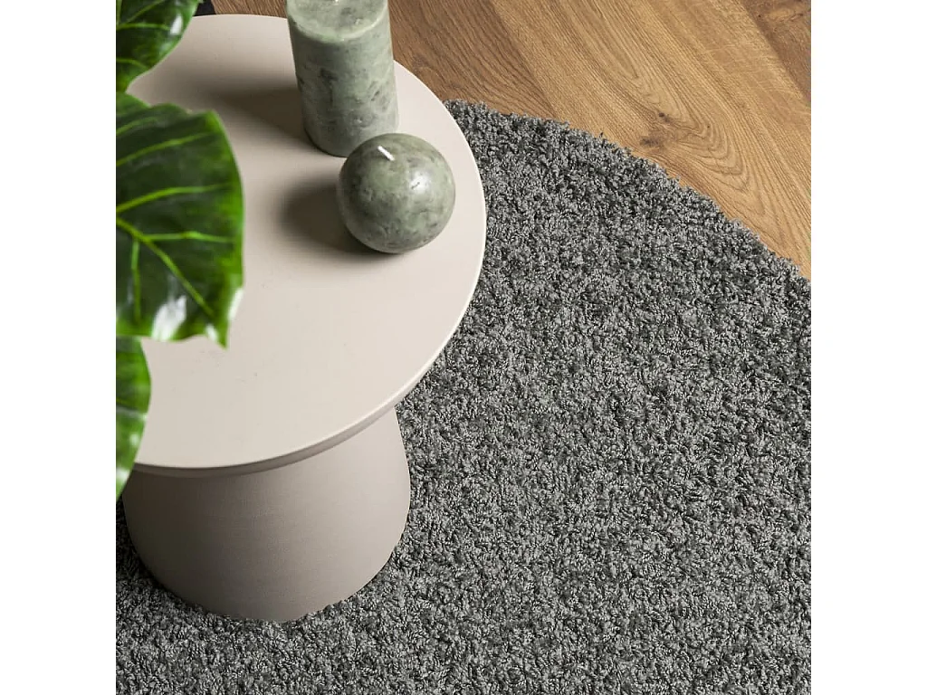 Alfombra de pelo largo moderna verde Ø 160 cm