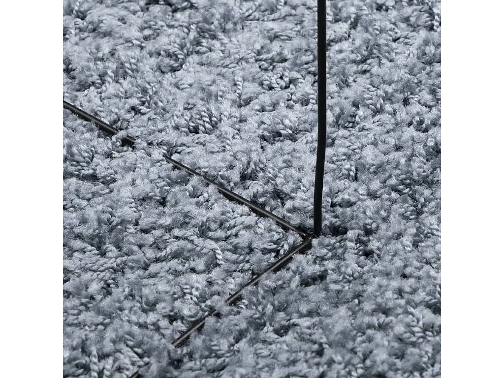 Alfombra de pelo largo moderna azul Ø 120 cm