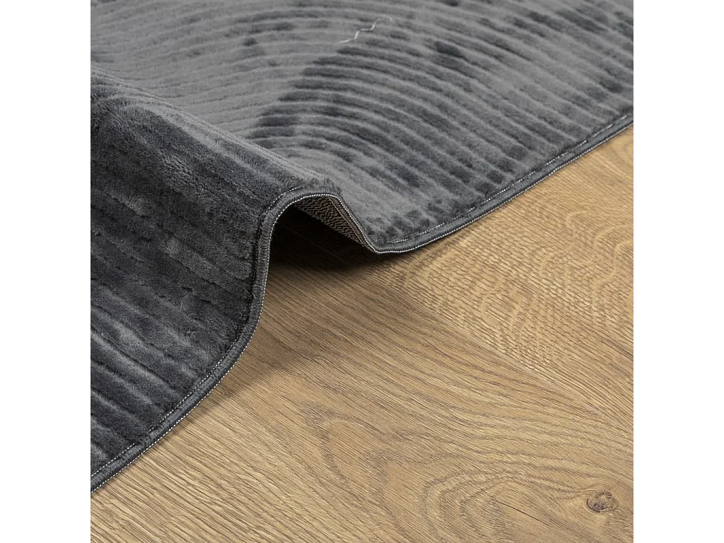Tapis poils courts style scandinave anthracite 100x200 cm