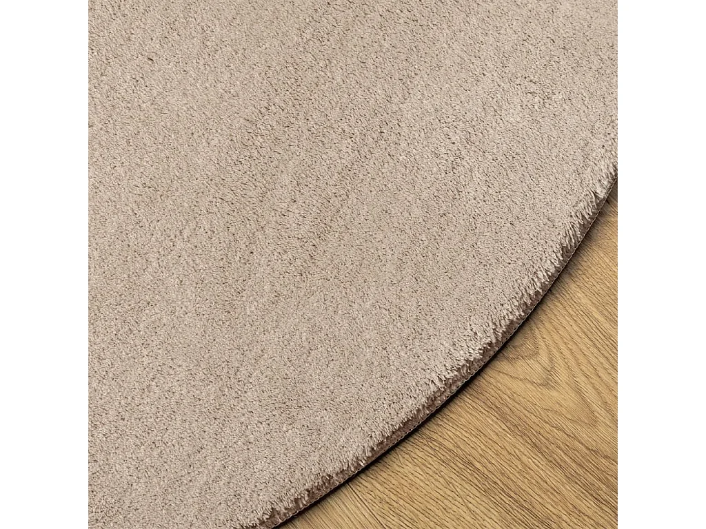 Tapis à poils courts doux et lavable sable ø 80 cm