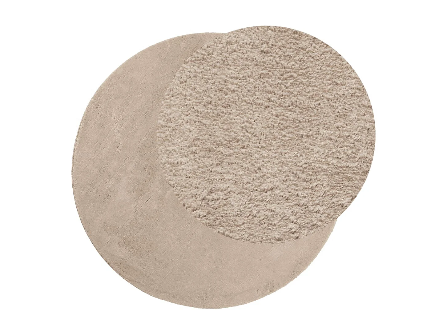 Tapis à poils courts doux et lavable sable ø 80 cm