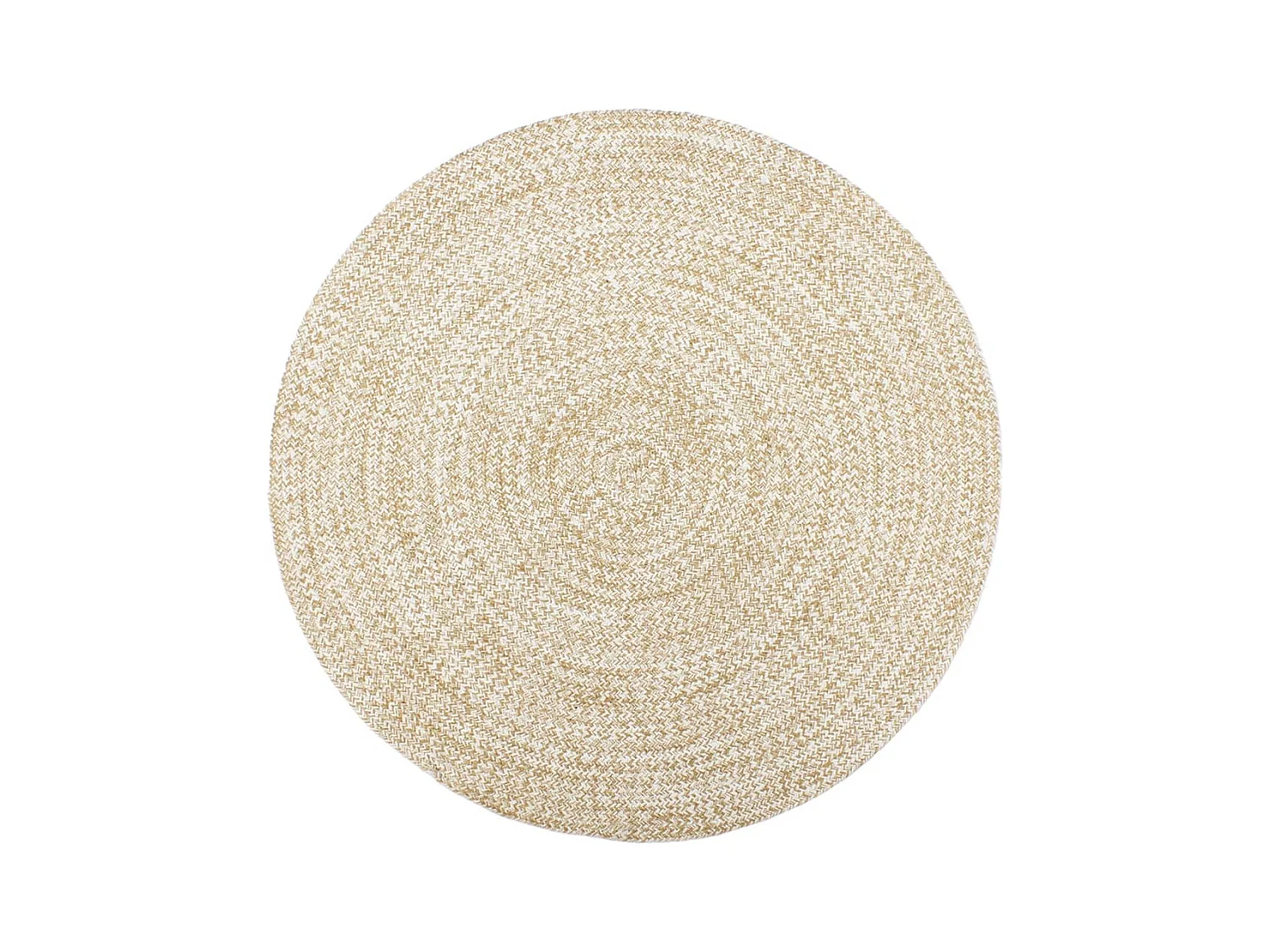 Tapis fait à la main jute blanc et marron 180 cm