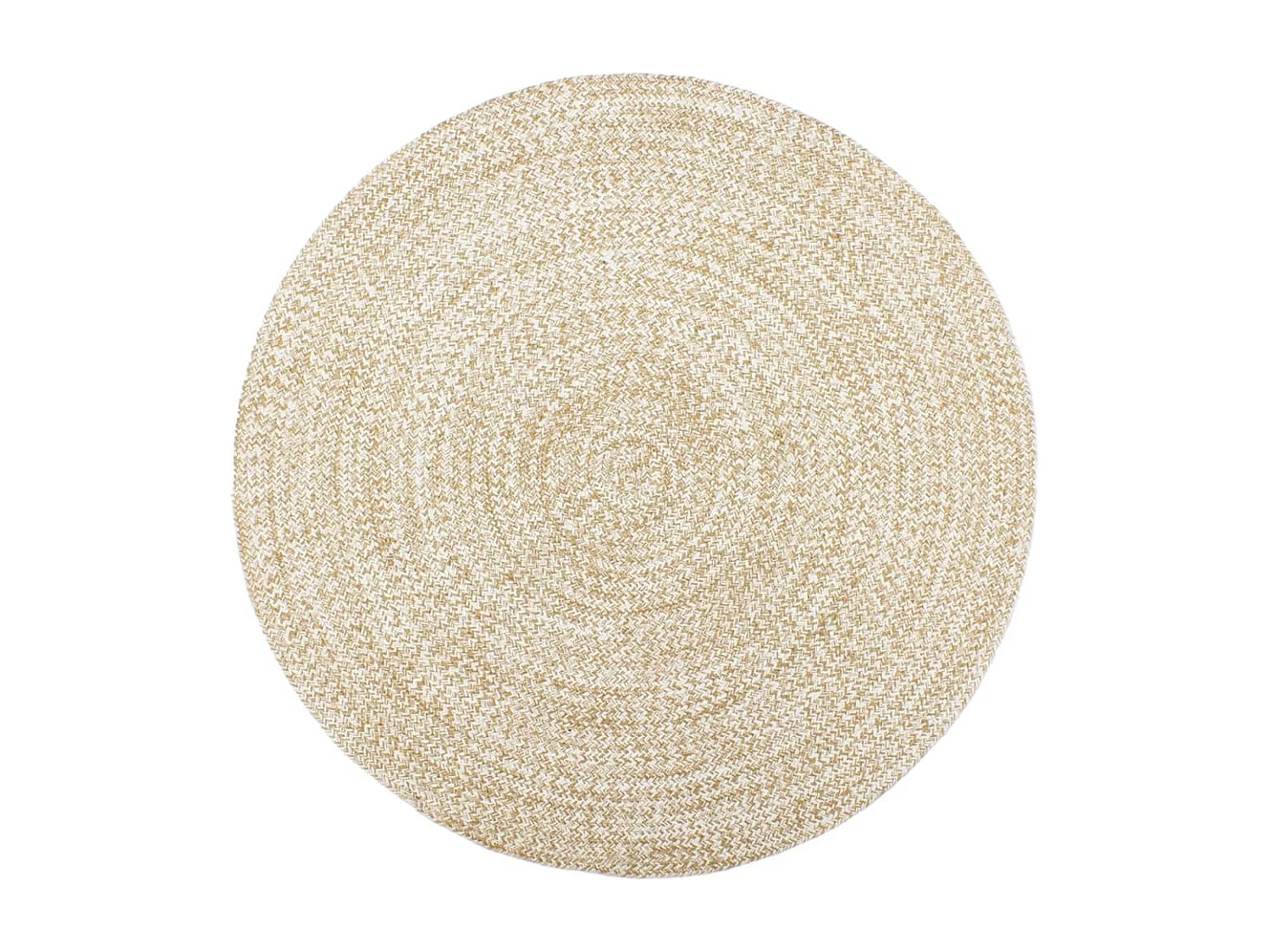 Tapete artesanal em juta 120 cm branco e castanho