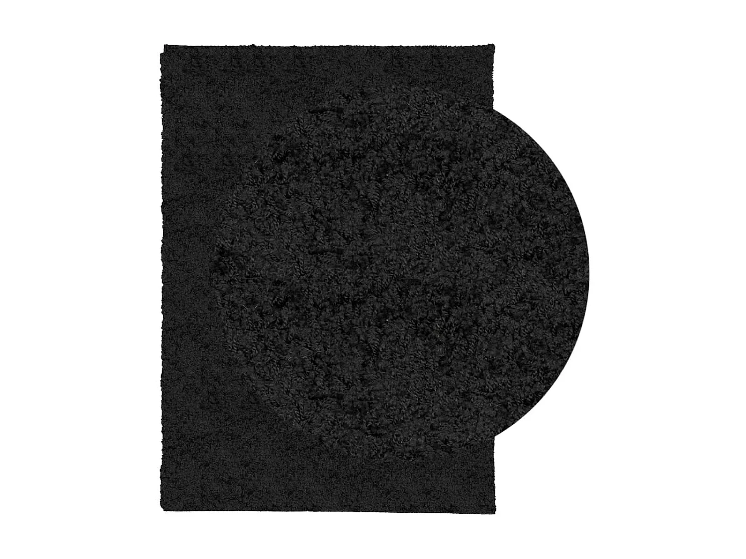 Alfombra peluda de pelo largo moderna PAMPLONA negra 200x280 cm