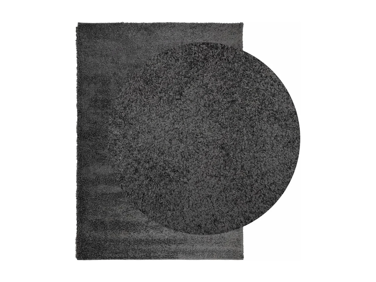 Alfombra de pelo largo moderna gris antracita 140x200 cm