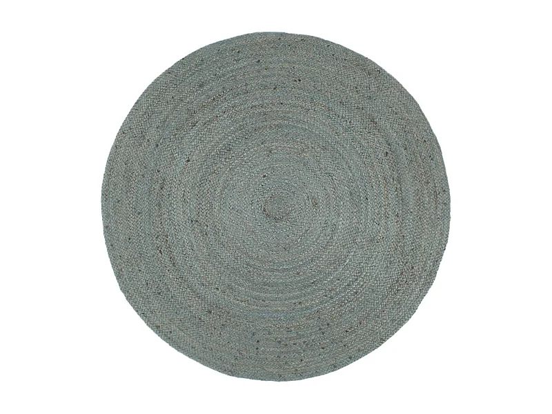 Tapis fait à la main jute rond 210 cm vert olive