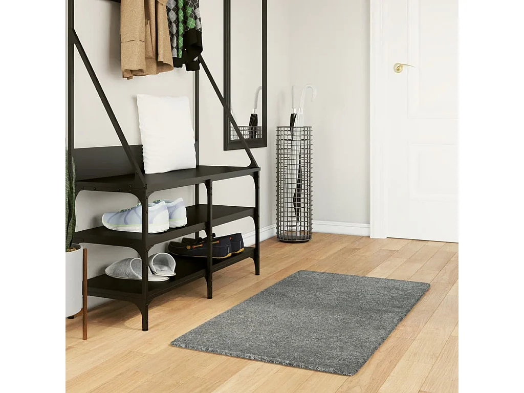 Tapis shaggy à poils longs moderne vert 60x110 cm