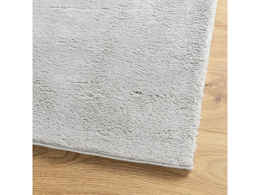 Tapis à poils courts doux et lavable gris 120x120 cm