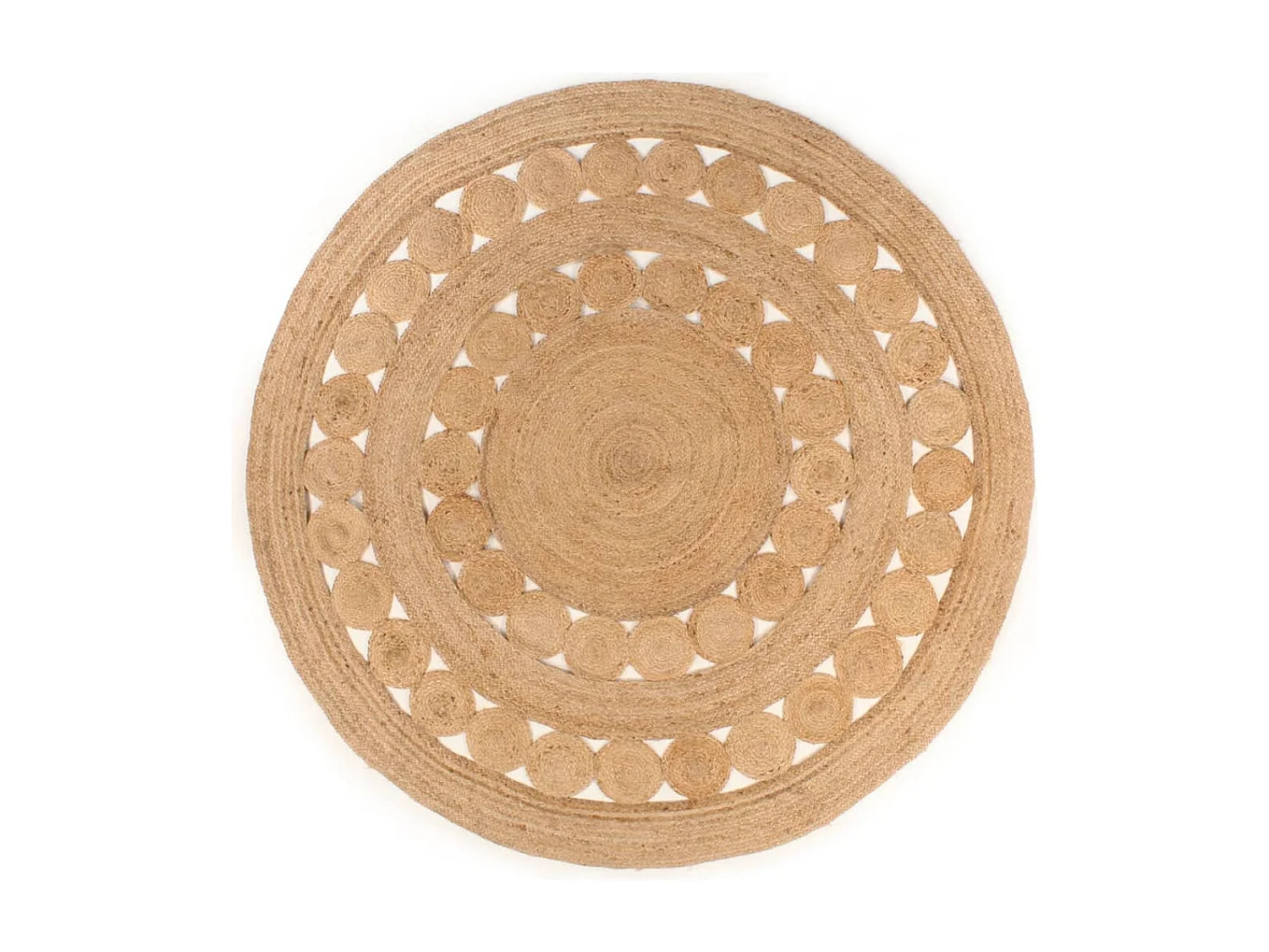 Tapis design tressé jute 240 cm rond