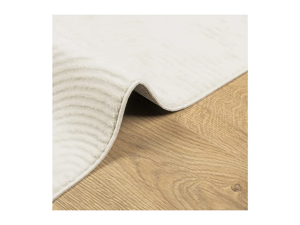 Tapis poils courts style scandinave crème 80x150 cm