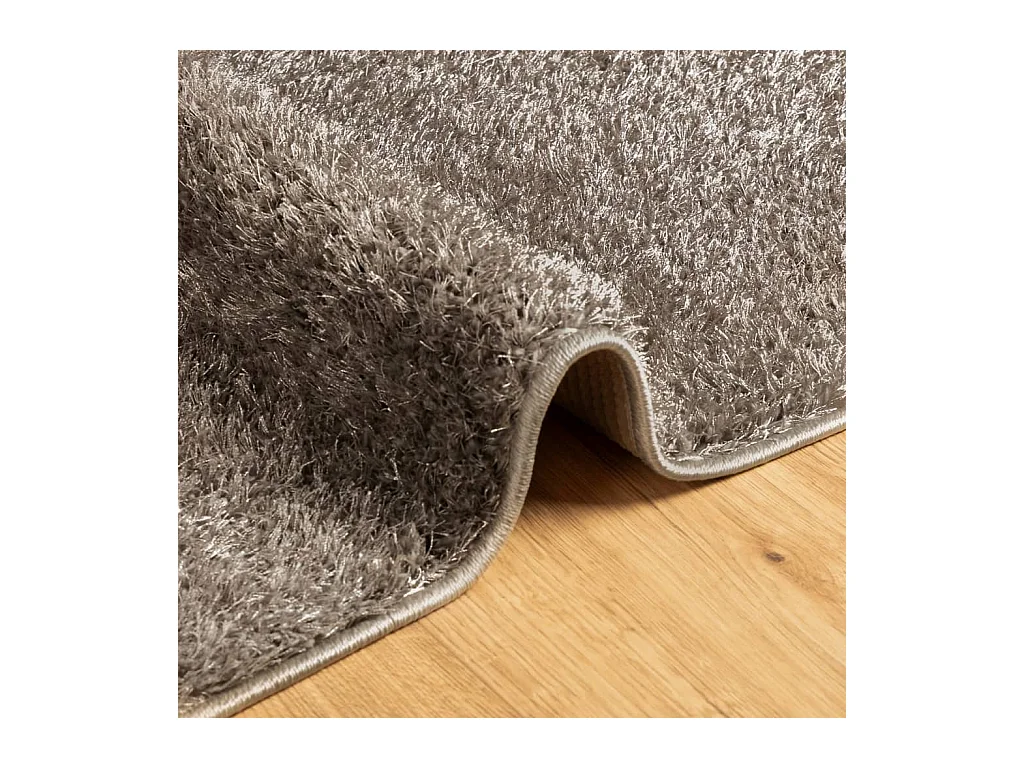 Tapis à poils longs aspect brillant gris 160x230 cm