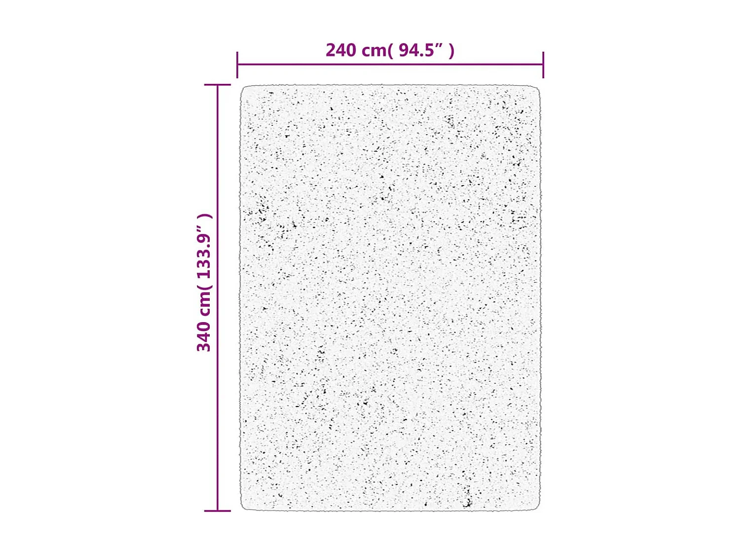 Tapis poils courts style scandinave crème 240x340 cm