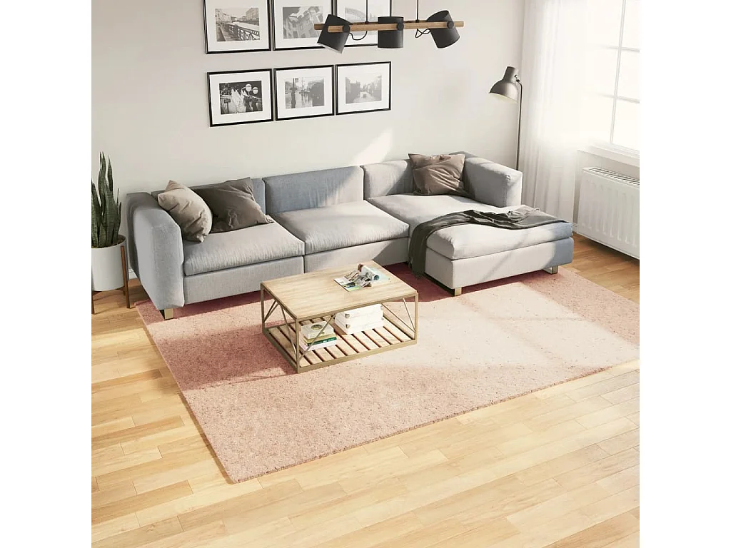 Tapis à poils courts doux lavable rouge clair 200x280 cm