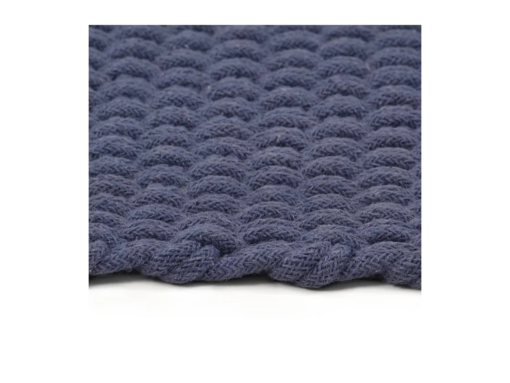 Alfombra rectangular algodón azul marino 160x230 cm