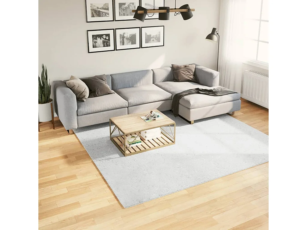 Tapis à poils courts gris 240x240 cm