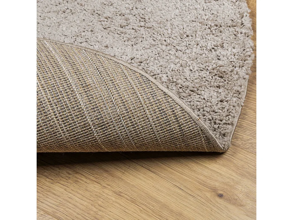Tapis shaggy à poils longs moderne beige ø 80 cm
