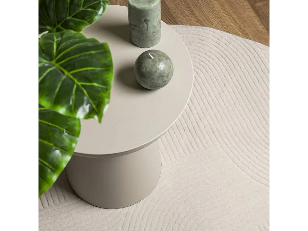 Tapis poils courts style scandinave crème ø 80 cm