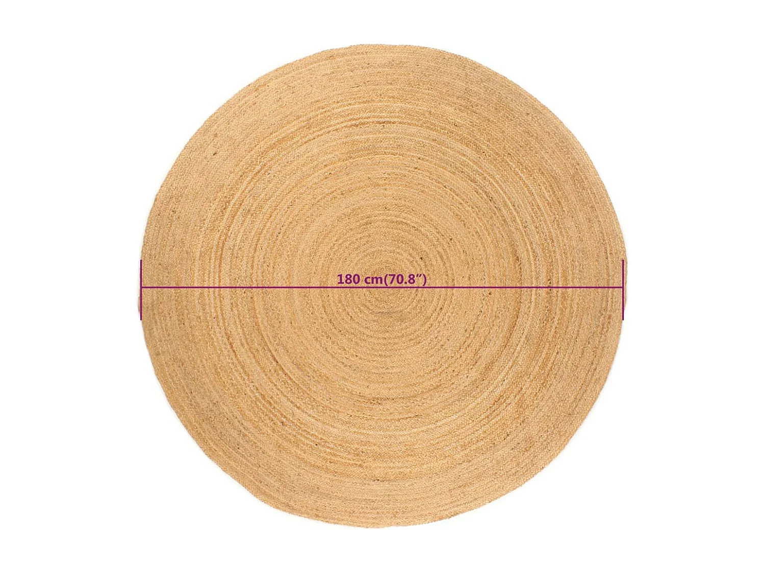 Tapis jute tressé 180 cm rond