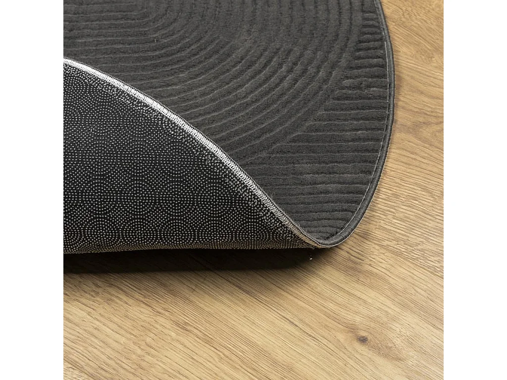 Tapis poils courts style scandinave anthracite ø 200 cm