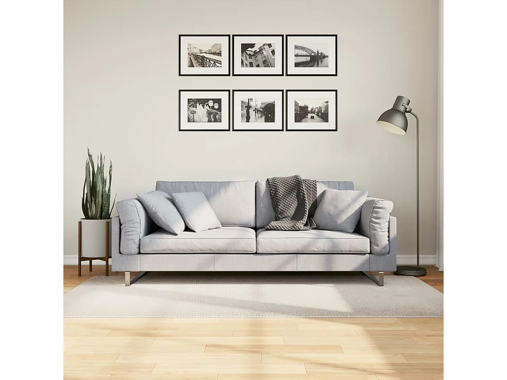 Tapis poils courts style scandinave crème 100x200 cm