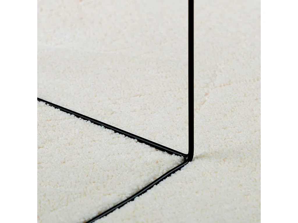 Tapis à poils courts crème 200x200 cm