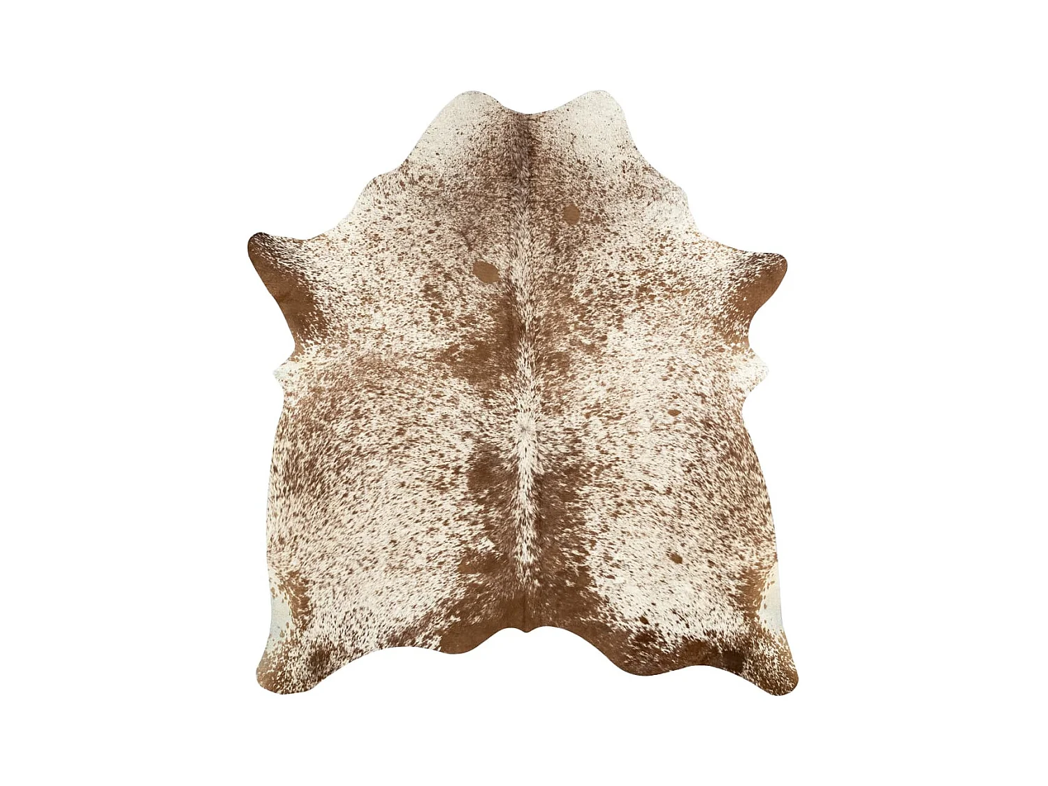 Tapis en peau de vache véritable marron et blanc 180x220 cm