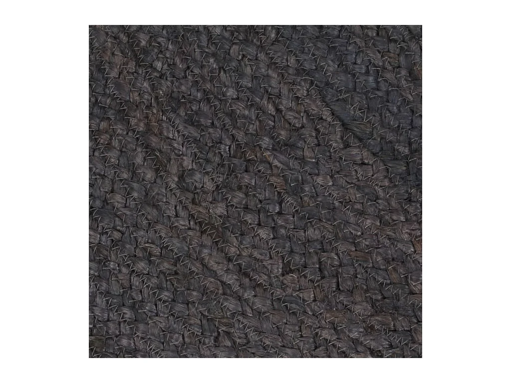 Alfombra de yute tejida a mano redonda gris oscuro 240 cm