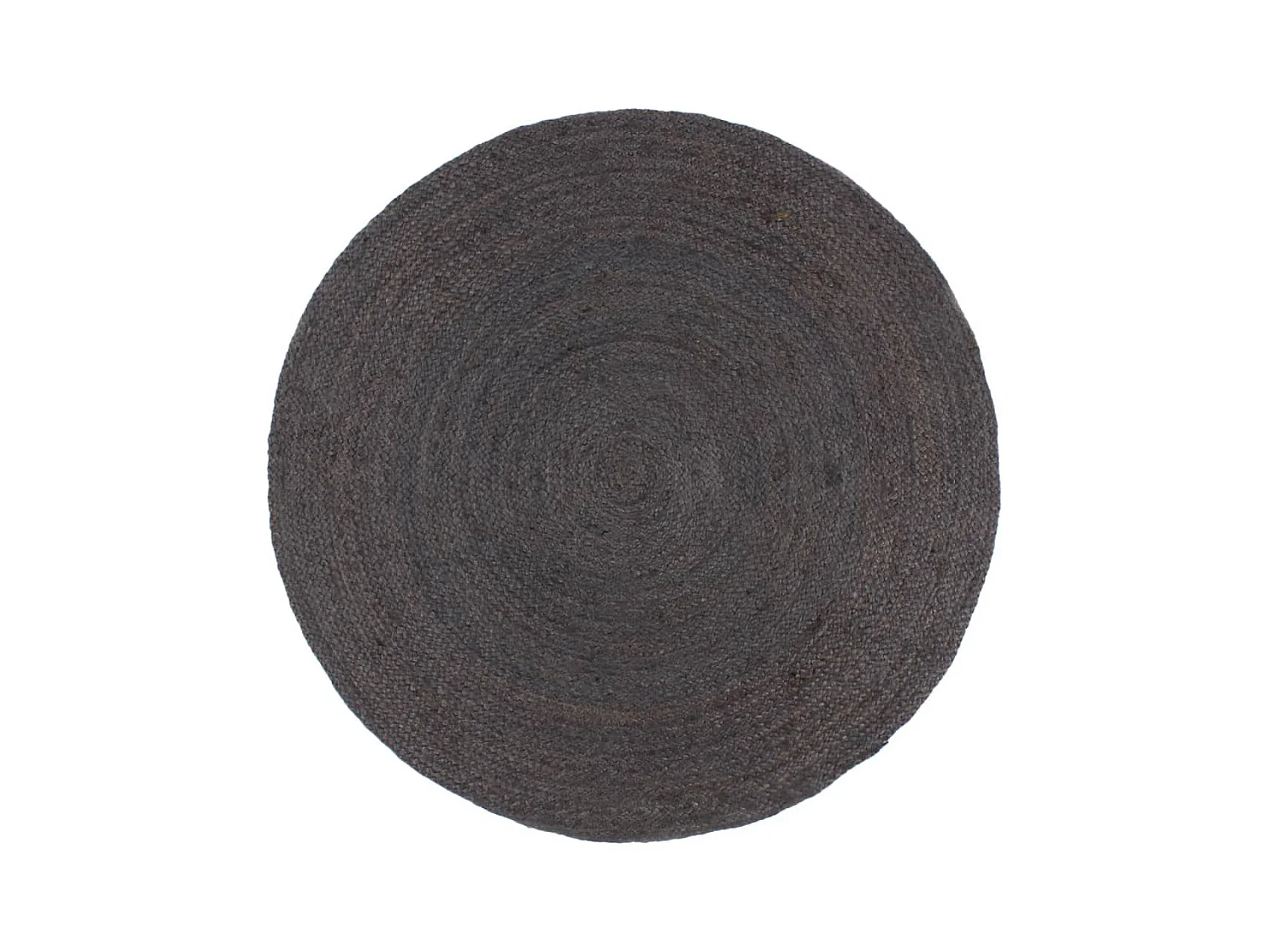 Alfombra de yute tejida a mano redonda gris oscuro 240 cm