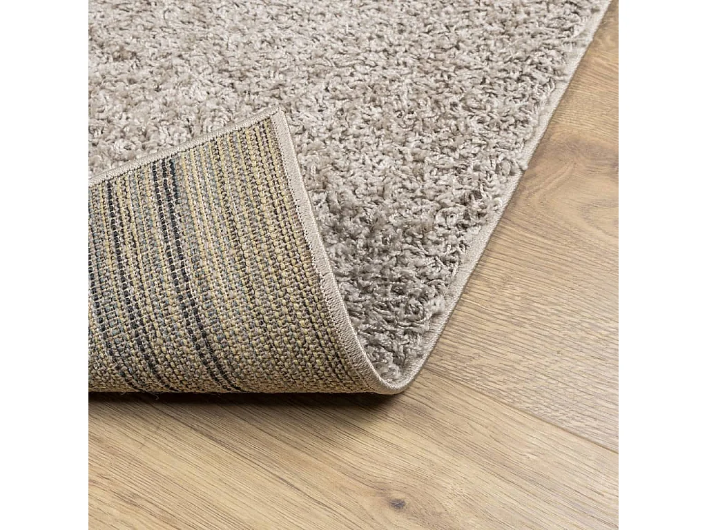 Tapis shaggy à poils longs moderne beige 100x200 cm