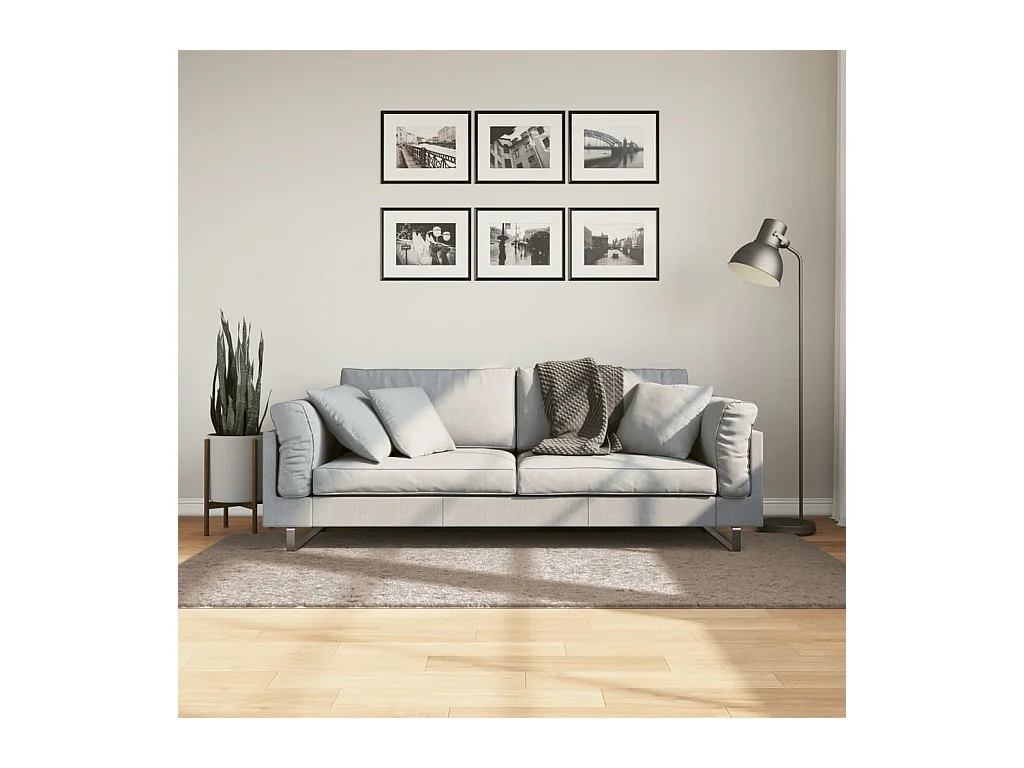 Alfombra peluda de pelo largo moderna PAMPLONA beige 100x200 cm