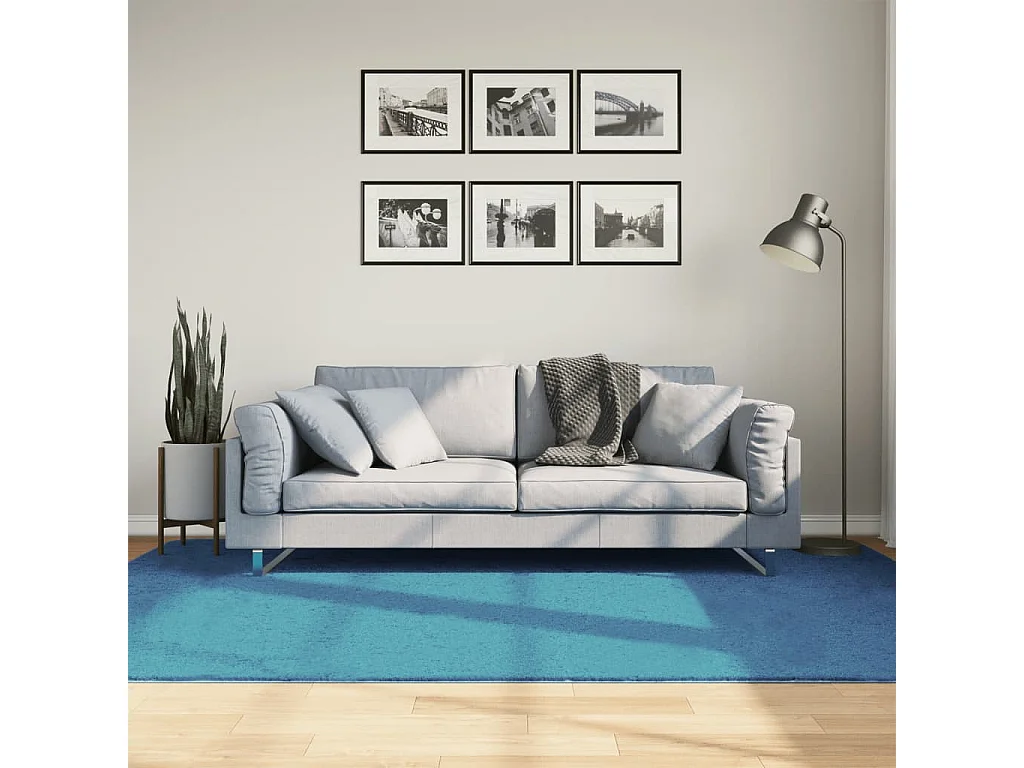 Tapete de pelo curto OVIEDO 160x230 cm turquesa