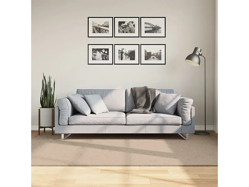 Tapis à poils courts doux et lavable sable 160x230 cm