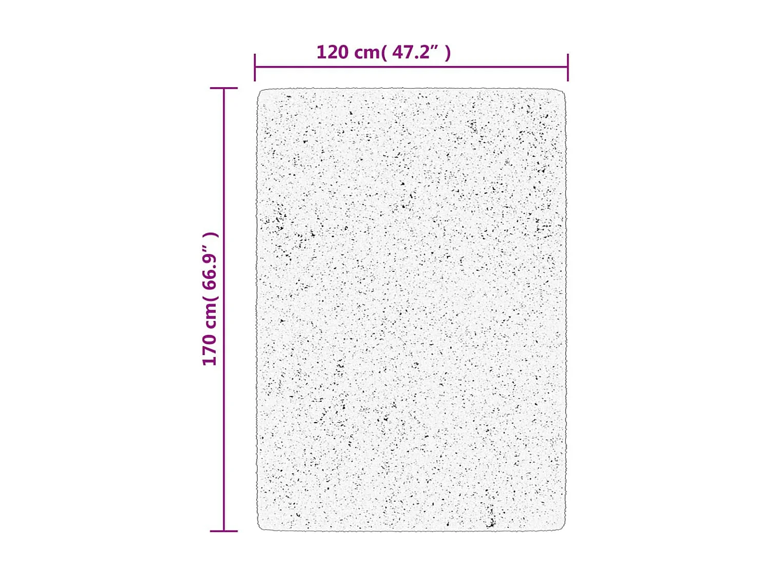 Tapis shaggy à poils longs moderne anthracite 120x170 cm