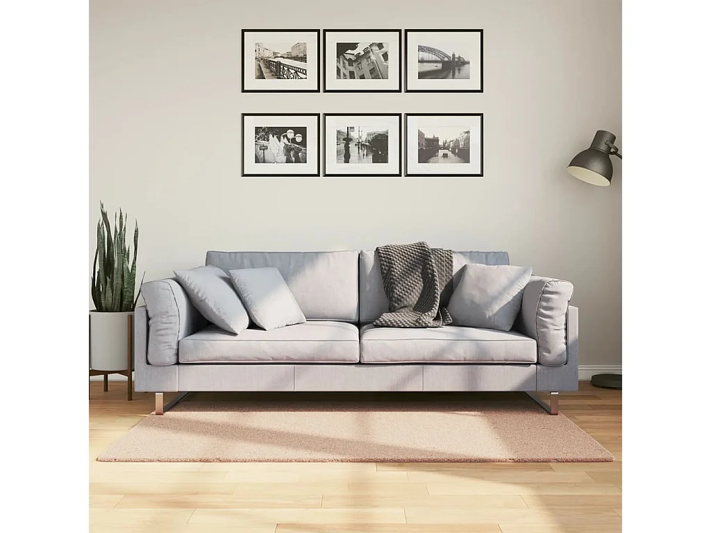 Tapis à poils courts doux lavable rouge clair 80x150 cm