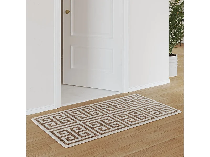 Tapete de pelo curto antiderrapante 80x150 cm multicor