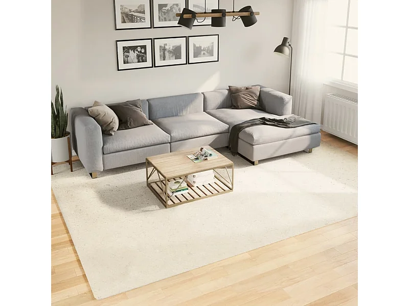 Tapis à poils courts beige 240x340 cm