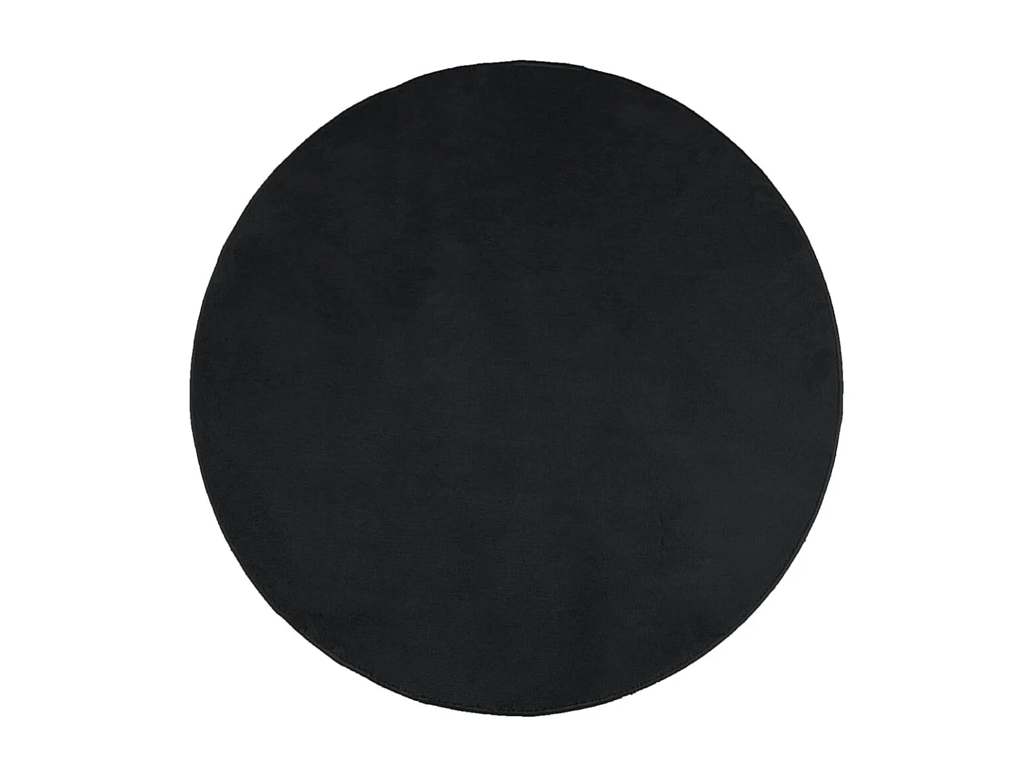 Tapete de pelo curto OVIEDO Ø 120 cm preto