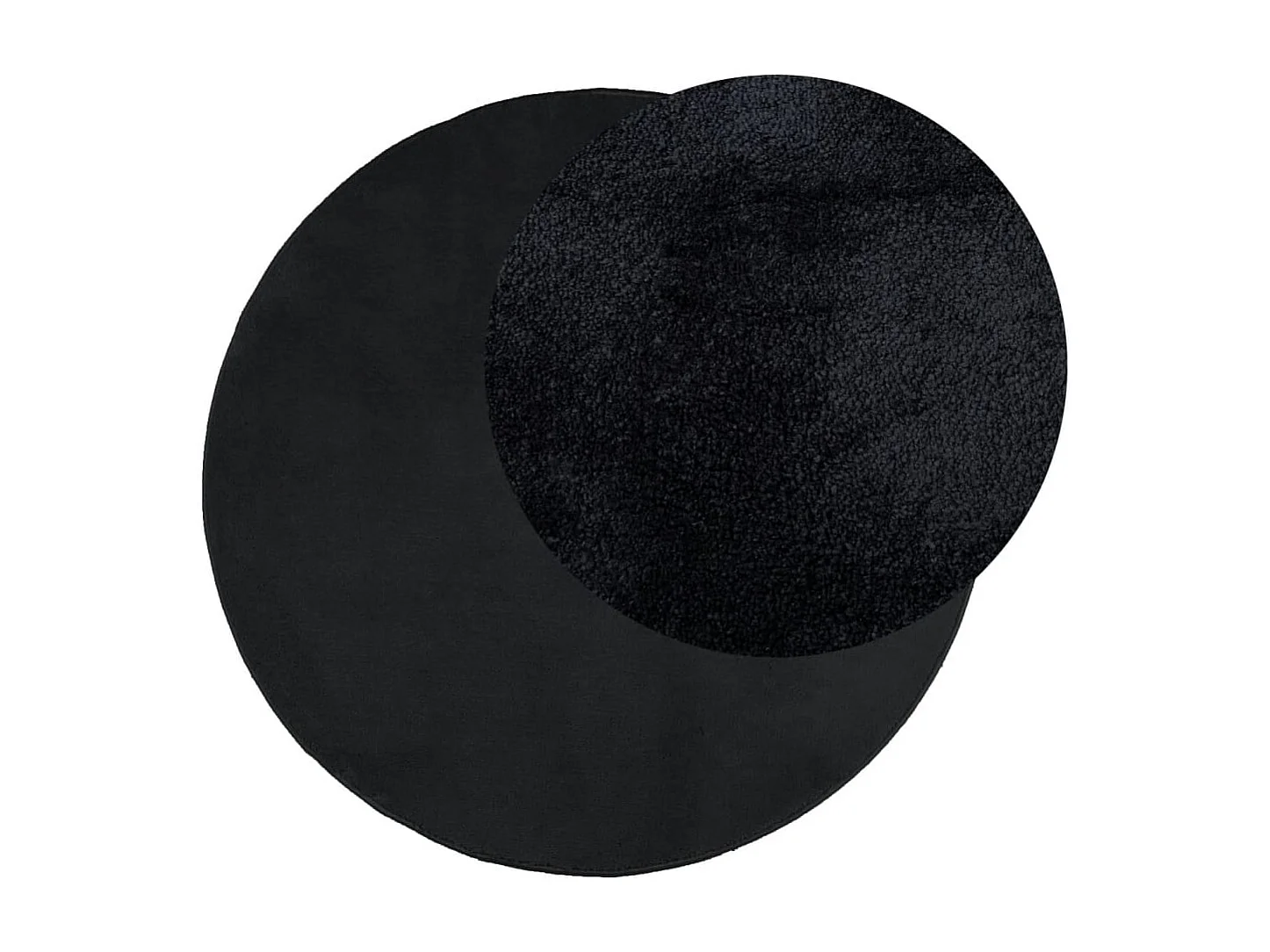 Tapete de pelo curto OVIEDO Ø 120 cm preto