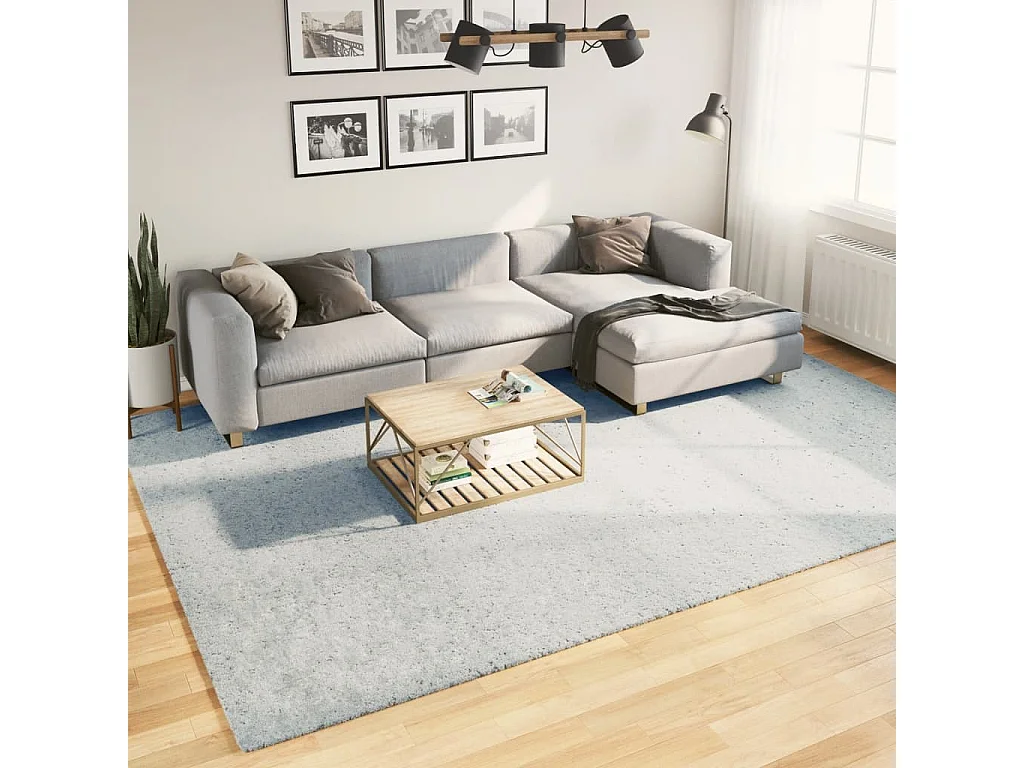 Tapis à poils courts doux et lavable bleu 240x340 cm