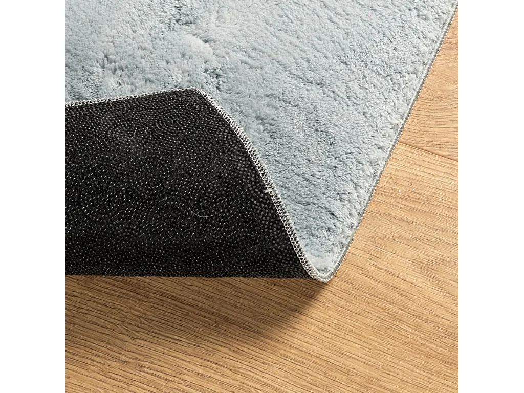 Tapis à poils courts doux et lavable bleu 240x340 cm