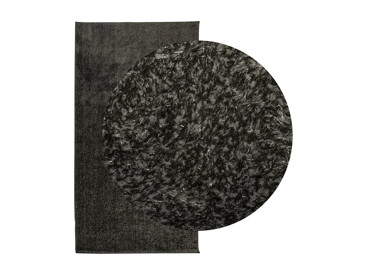 Tapis à poils longs aspect brillant anthracite 80x150 cm