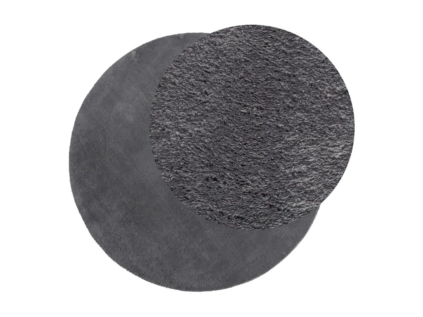 Tapete de pelo curto macio e lavável Ø 80 cm antracite