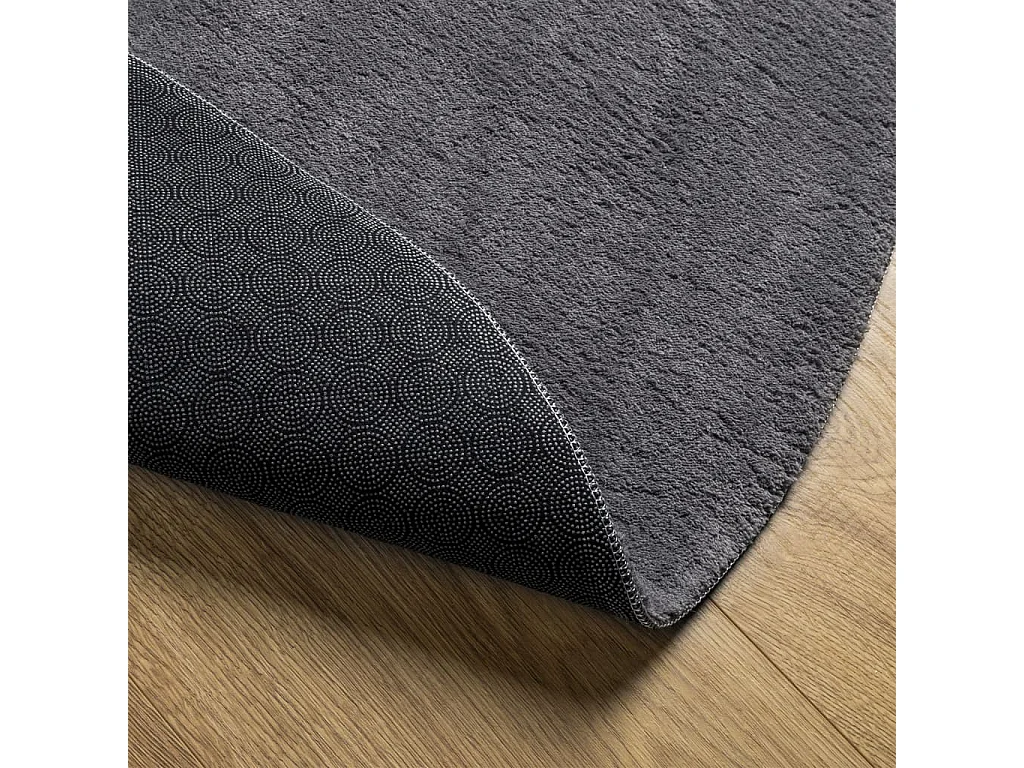 Tapis à poils courts doux et lavable anthracite ø 80 cm
