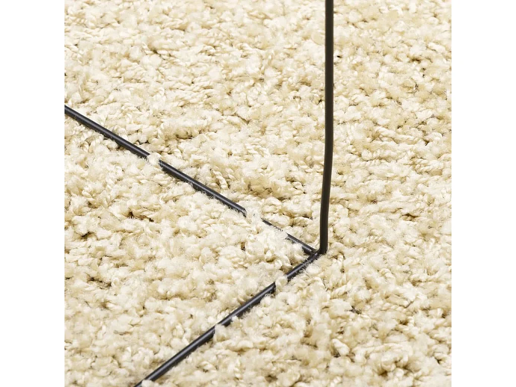 Tapis shaggy à poils longs moderne doré ø 100 cm