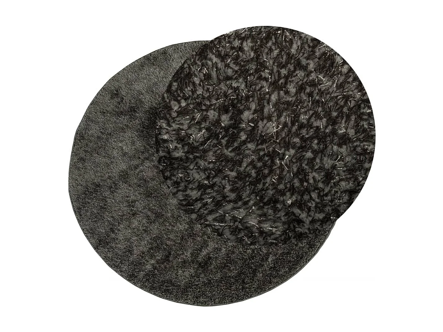 Tapis à poils longs aspect brillant anthracite ø 160 cm